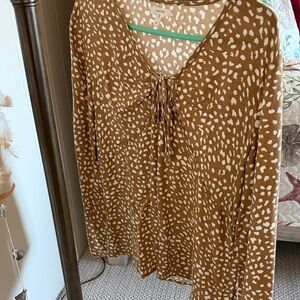 Maurice’s animal print blouse. Peek a boo front.  Med.